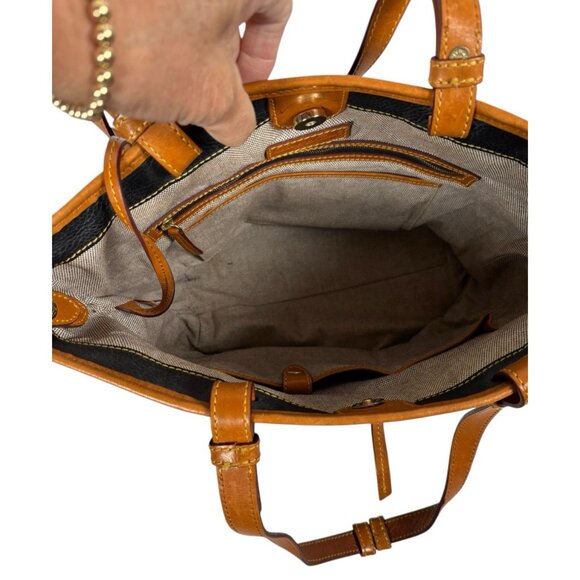 Dooney & Bourke Black Florentine Leather Convertible Shopper Tote Handbag Purse - Picture 7 of 14